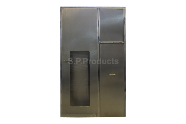 SS Visitor cabinet with used garment bin