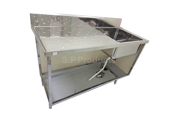 SS Sink with Table|Cabinet
